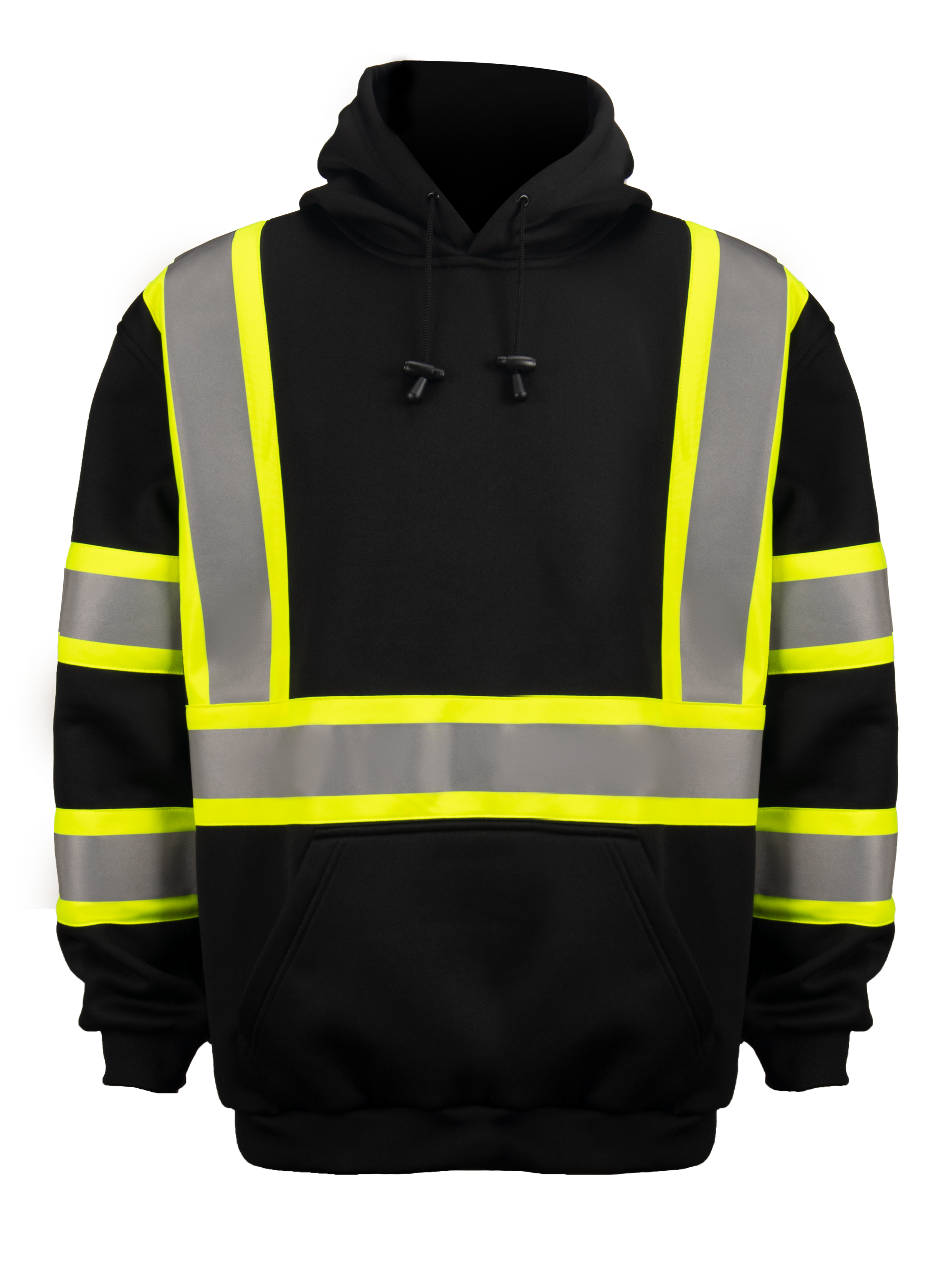 Security Black Class III Hooded Sweatshirt Reflective Hoodie