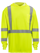 Hooded T-Shirt Reflective High Visibility Long Sleeve Class 3