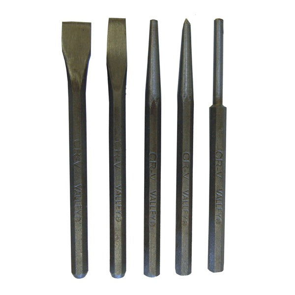 5 Pc. Punch & Chisel Set CRV Steel