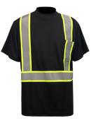Security Black Reflective T-Shirt Hydro-wicked Class II
