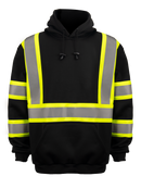 Security Black Class III Hooded Sweatshirt Reflective Hoodie
