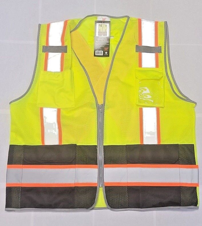 Black Bottom High Visibility Reflective Class II Ansi Safety Vest