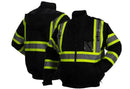 Security Black Reflective Insulated Safety Bomber Jacket