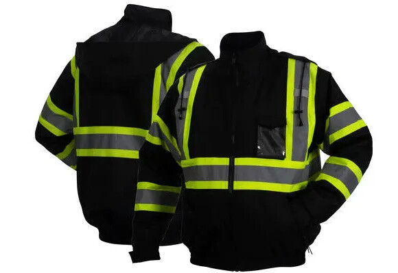 Security Black Reflective Insulated Safety Bomber Jacket