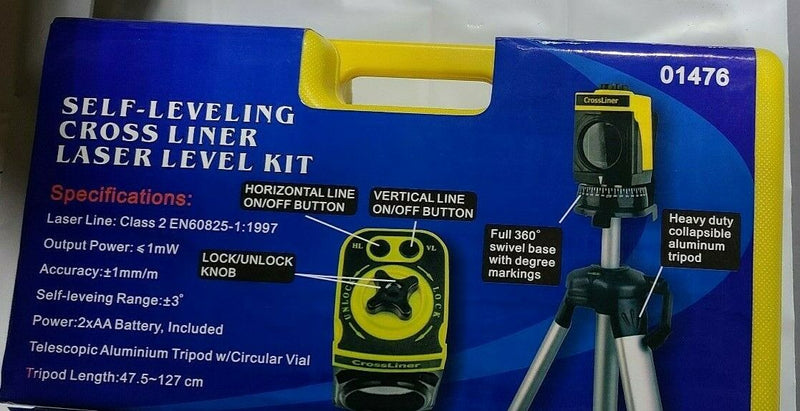 Laser Level Kit Self Leveling Point/Line/Cross Vertical Horizontal 360 °