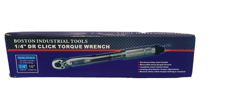 1/4" Drive Micrometer Torque Wrench 20-200 inch/lbs with Case