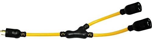 US Wire Twist-To-Lock Heavy Duty 12/3 STW 600V 20 Amp "Y" Adapter