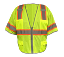 Work Force Class 3 Lime Safety Vest With Zipper Front Closure
