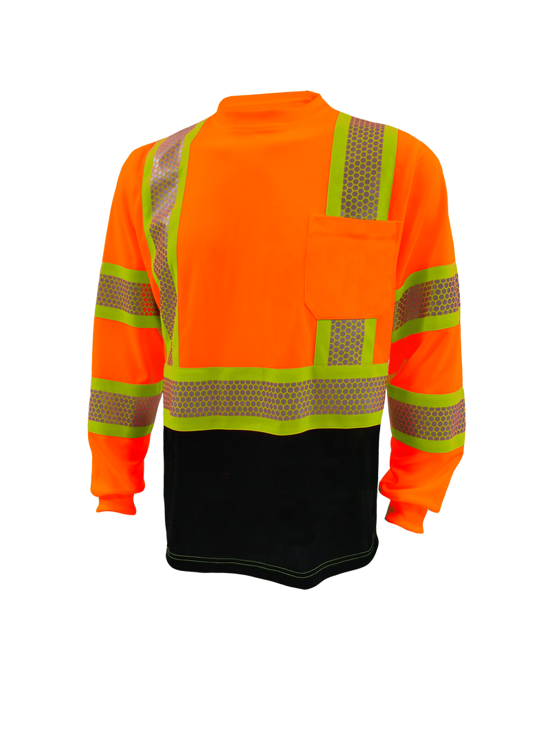 Work Force Class 3 Orange Reflective Long Sleeve Honey Comb