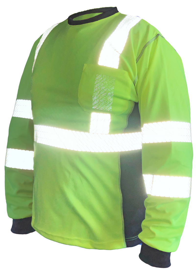 Work Force Class 3 Reflective Long Sleeve With Black Sides