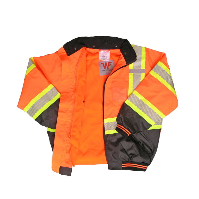 Work Force Designer Orange Bomber Jacket With Fleece Liner