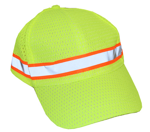 Work Force Hi-viz Lime Mesh Baseball Style Hat With Contrast Tape