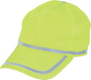 Work Force Hi-viz Lime Baseball Style Cap With Reflective Stripes