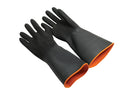 Work Force Black Crinkle Finish Rubber Gloves