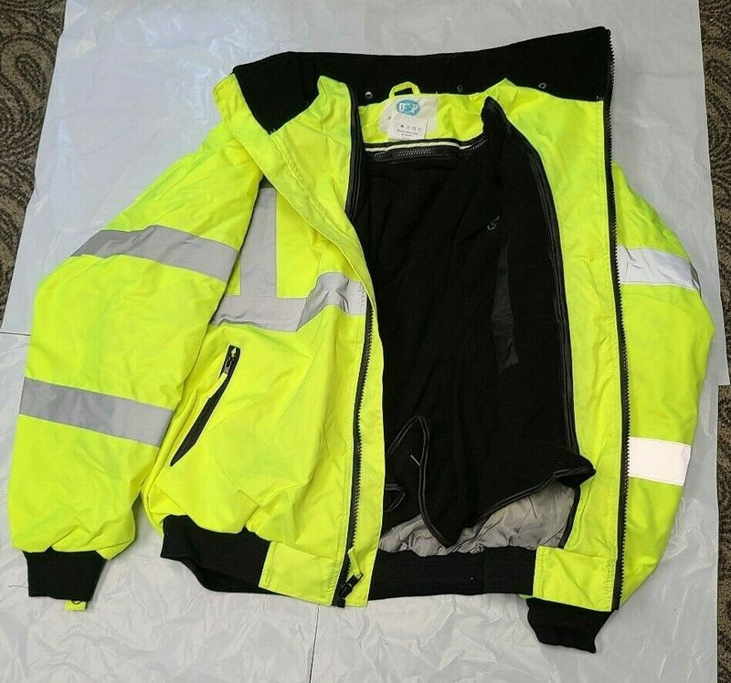 Clearance High Visibility Class III Bomber Jacket w Removable Lining