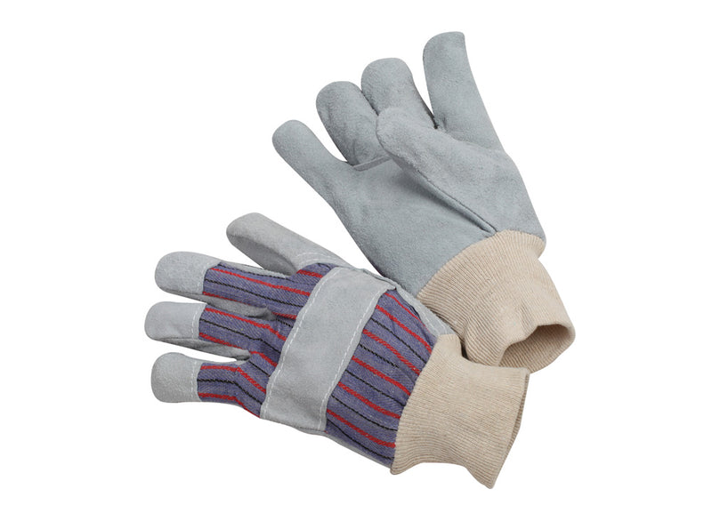 Work Force 30-1 Leather Palm, Gunn Cut Knit Wrist Gloves