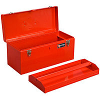 20" Metal Tool Box W/ Metal Tray, TQI Pro Series