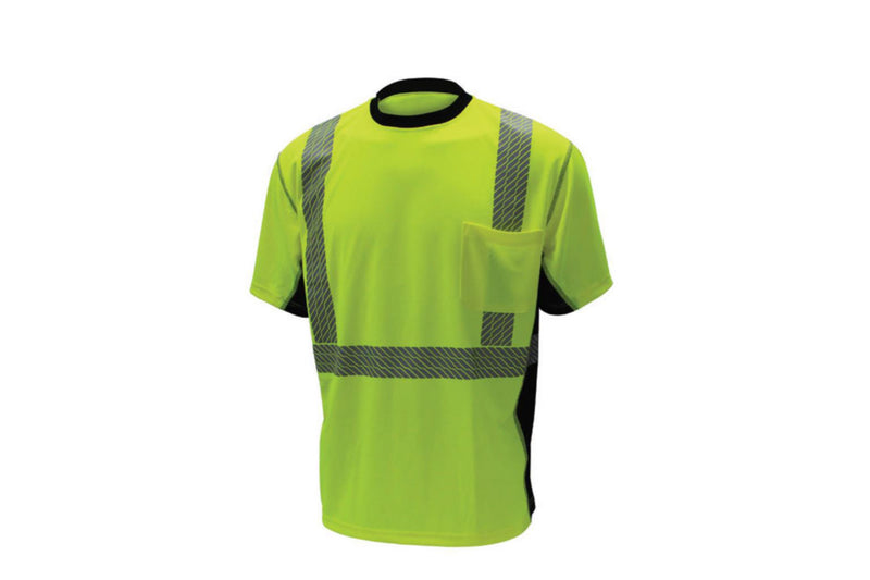 Work Force Class 2 Reflective Lime Short Sleeve With Black Sides