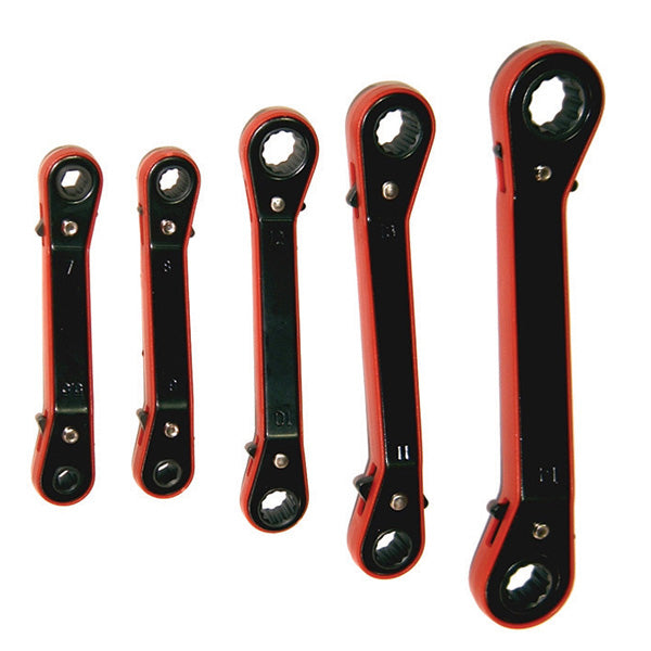 5 Pc. Offset Ratcheting Box Wrench Set 5MM - 17MM