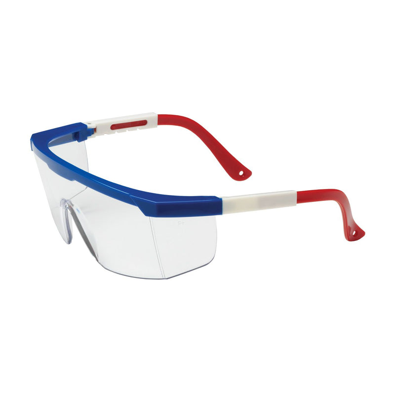 Work Force Red, White and Blue Frame Safety Glasses